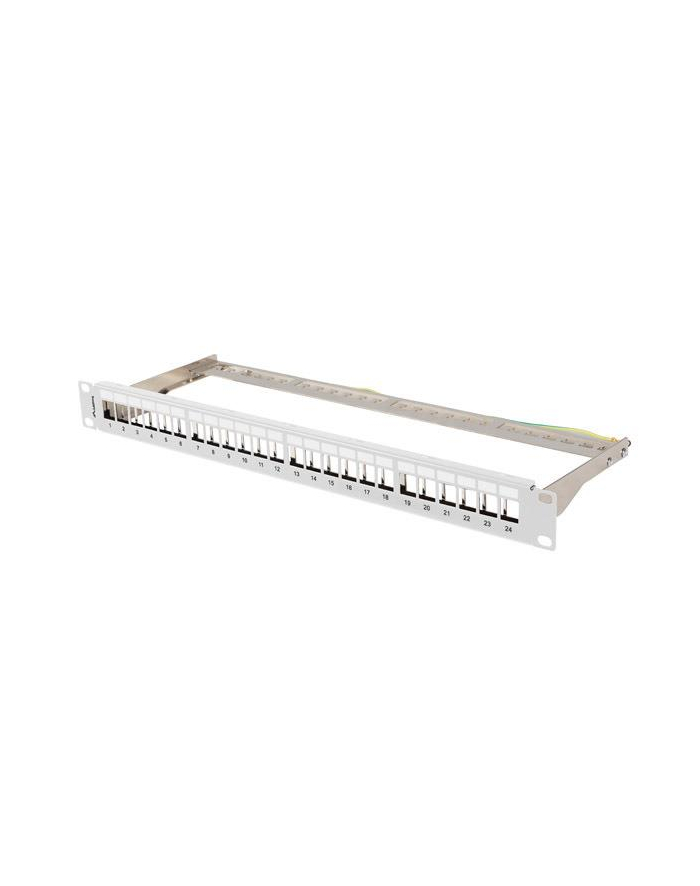 Patch panel pusty Lanberg PPKS-0924-S 24 port 1U 19'' do modułów keystone szary główny