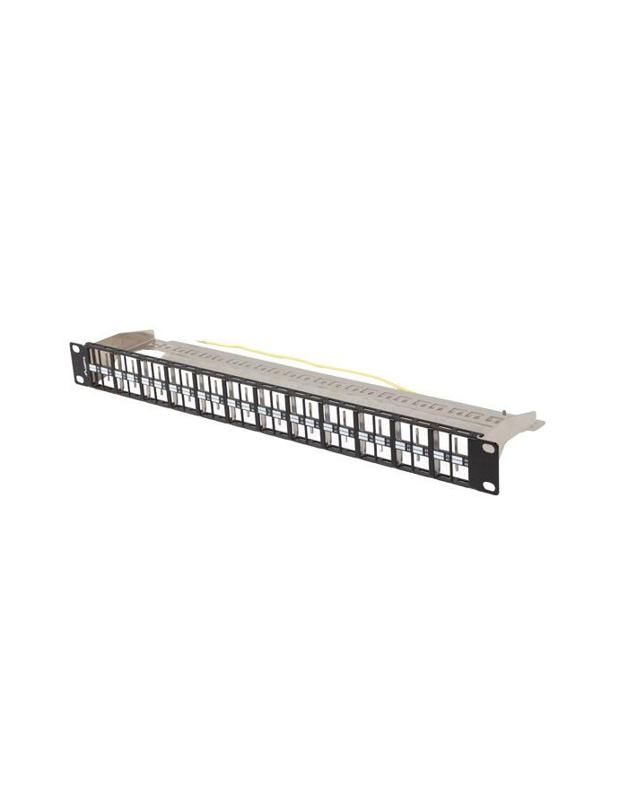 Patch panel pusty Lanberg PPKS-1248-B 24 port 1U 19'' do modułów keystone czarny główny