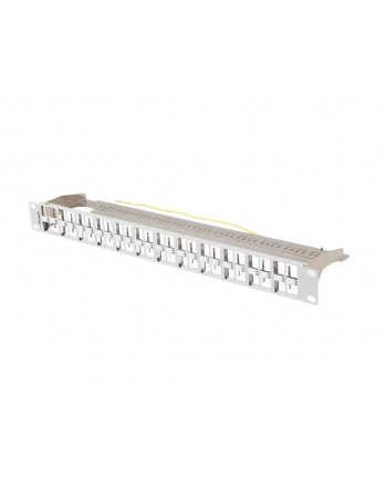 Patch panel pusty Lanberg PPKS-1248-S 24 port 1U 19'' do modułów keystone szary