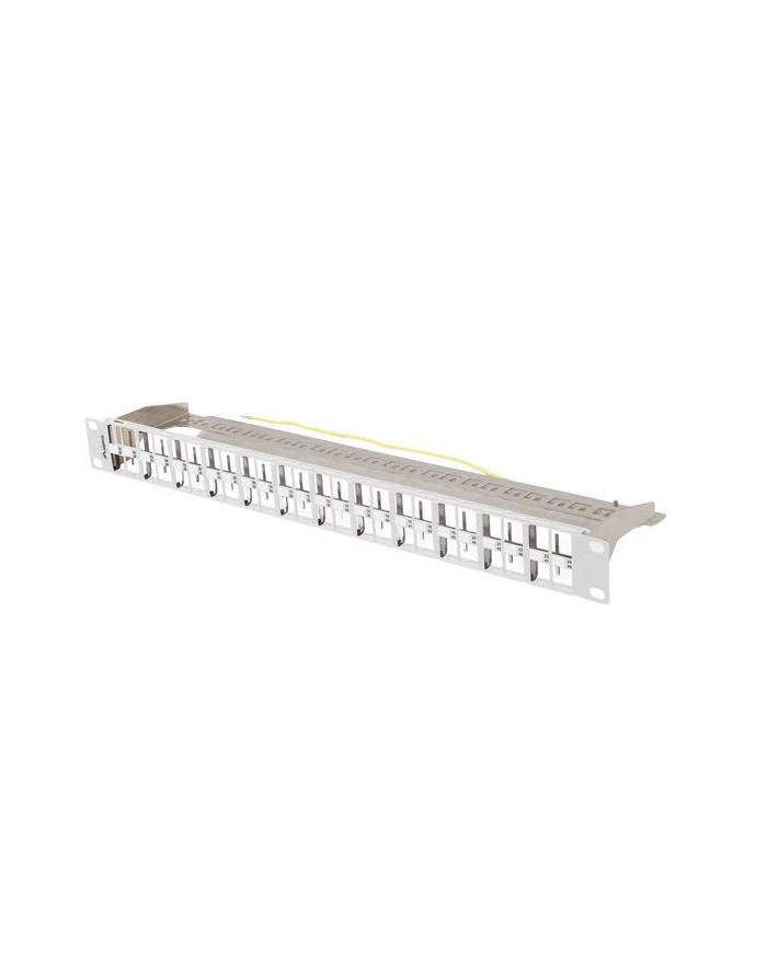 Patch panel pusty Lanberg PPKS-1248-S 24 port 1U 19'' do modułów keystone szary główny