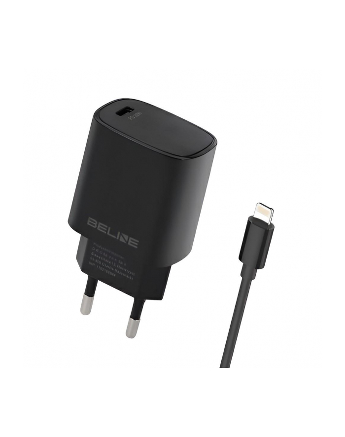 Ładowarka sieciowa Beline 20W 1xUSB-C PD 3.0+kabel Lightning - czarna główny