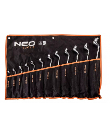 Klucze oczkowe odgięte Neo Tools 6-32 mm, zestaw 12 sztuk