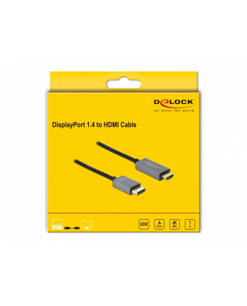 Delock Kabel Displayport - Hdmi 1M Szary (85928)