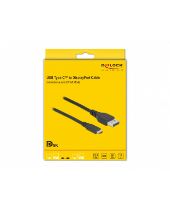 DELOCK  DWUKIERUNKOWY KABEL USB TYPU C DO DISPLAYPORT 8 K 60 HZ 1,5 M DP  ()