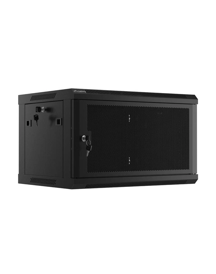 Szafa instalacyjna Lanberg rack wisząca 19'' 6U 600x450 drzwi perforowane czarna (flat pack) główny