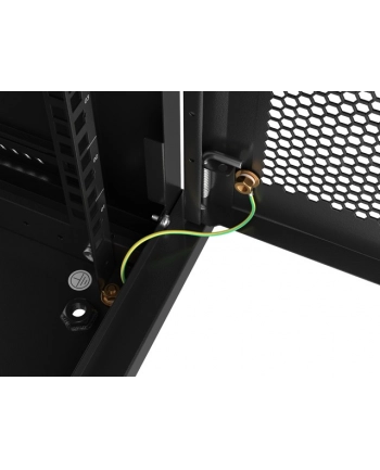 Szafa instalacyjna Lanberg rack wisząca 19'' 6U 600x450 drzwi perforowane czarna (flat pack) nr 2