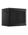Szafa instalacyjna Lanberg rack wisząca 19'' 9U 600x450 drzwi perforowane czarna (flat pack) - nr 16