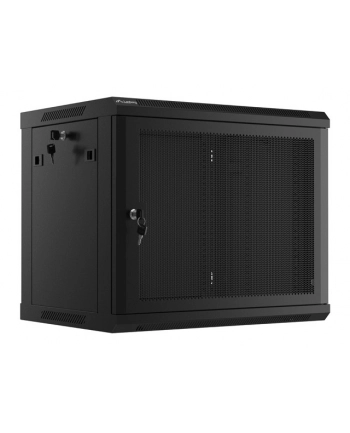 Szafa instalacyjna Lanberg rack wisząca 19'' 9U 600x450 drzwi perforowane czarna (flat pack) nr 2