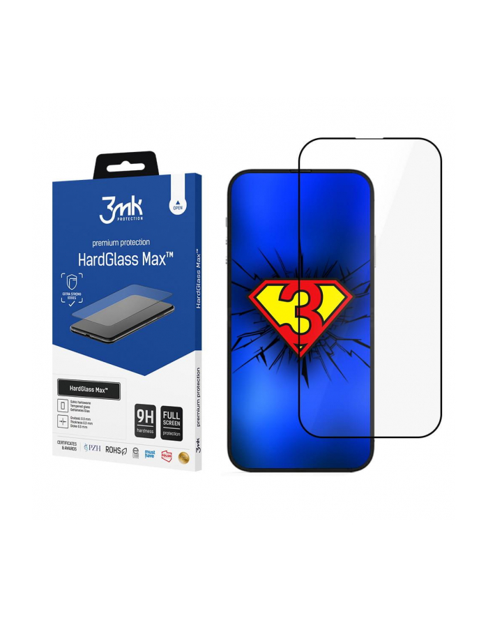 3mk pczerwonyection Szkło hartowane do Apple iPhone 14 - 3mk HardGlass Max™ główny