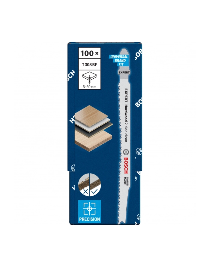 bosch powertools Bosch Expert Jigsaw Blade T 308 BF 'Hardwood 2-side clean' (100 pieces) główny