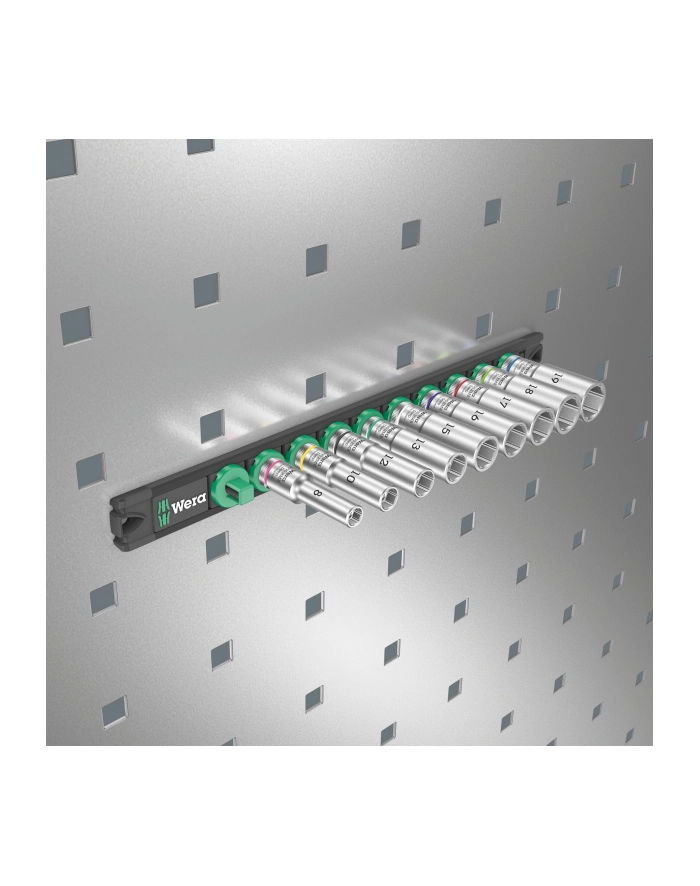 Wera Magnetic socket strip B Deep 1 Socket set 3/8 (Kolor: CZARNY/green, 9-piece) główny