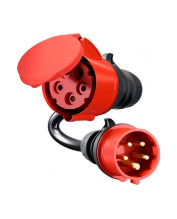 go-e adapter for Gemini flex 22 kW, CEE red three-phase current 32A > CEE red 16A (Kolor: CZARNY, 30cm) nr 1