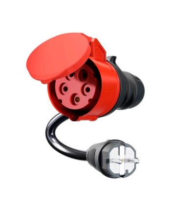 go-e adapter for Gemini flex 11 kW, CEE red three-phase current 16A > household socket (Kolor: CZARNY, 30cm) nr 1
