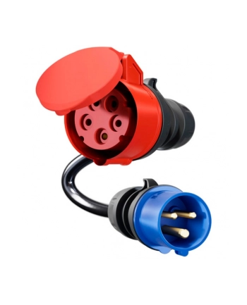go-e adapter for Gemini flex 11 kW, CEE red three-phase current 16A > CEE blue 16A (Kolor: CZARNY, 30cm) nr 1
