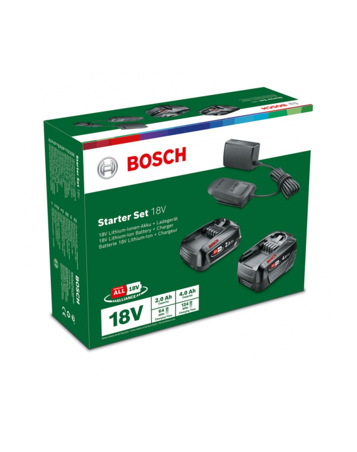 bosch powertools Bosch starter set 18V (PBA 2.0Ah + PBA 4.0Ah + AL 18V-20), charger (Kolor: CZARNY, 2x battery + charger, POWER FOR ALL ALLIANCE) główny