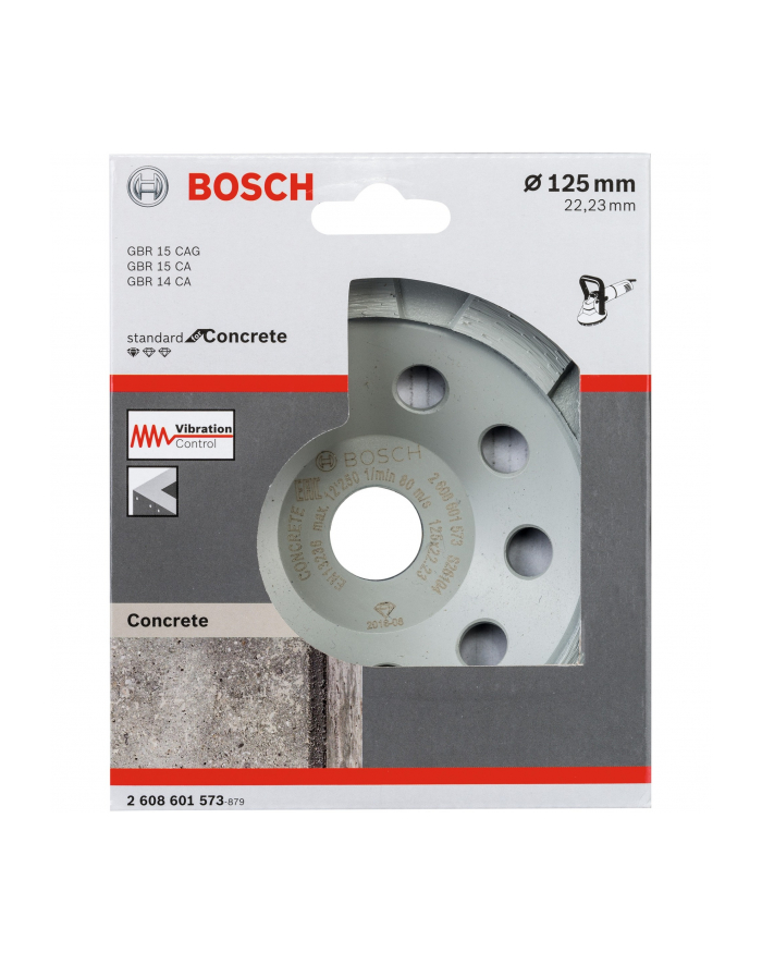 bosch powertools Bosch diamond cup wheel Standard for Concrete, 125mm, grinding wheel (bore 22.23mm, for concrete and angle grinders) główny