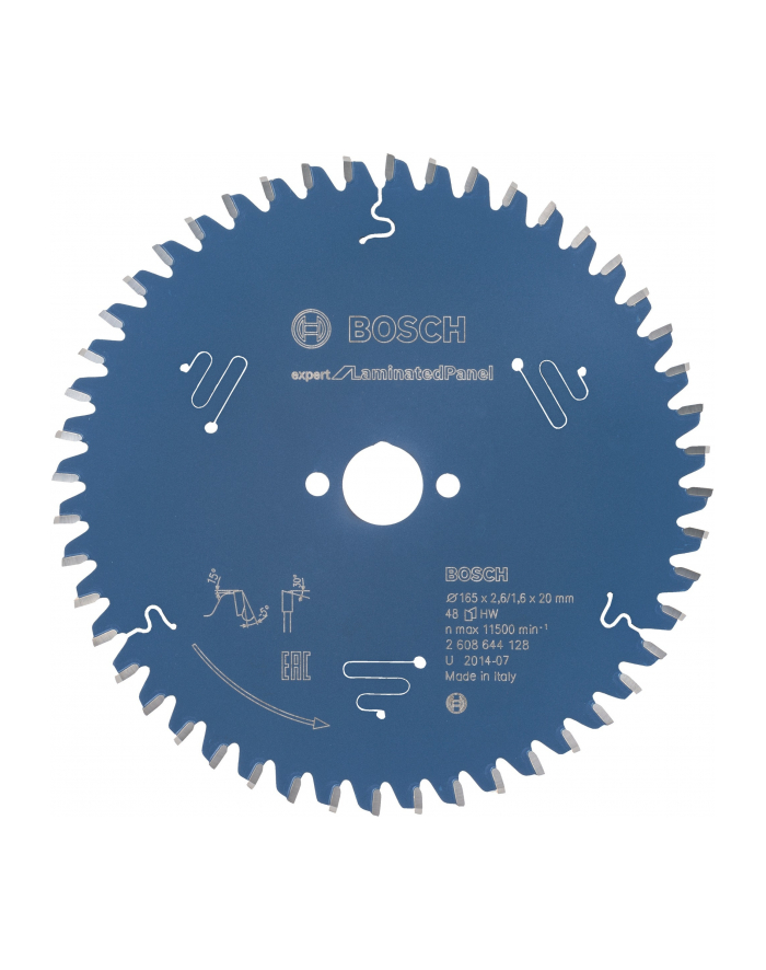 bosch powertools Bosch circular saw blade Expert for Laminated Panel, 165mm, 48Z (bore 20mm, for circular saws) główny