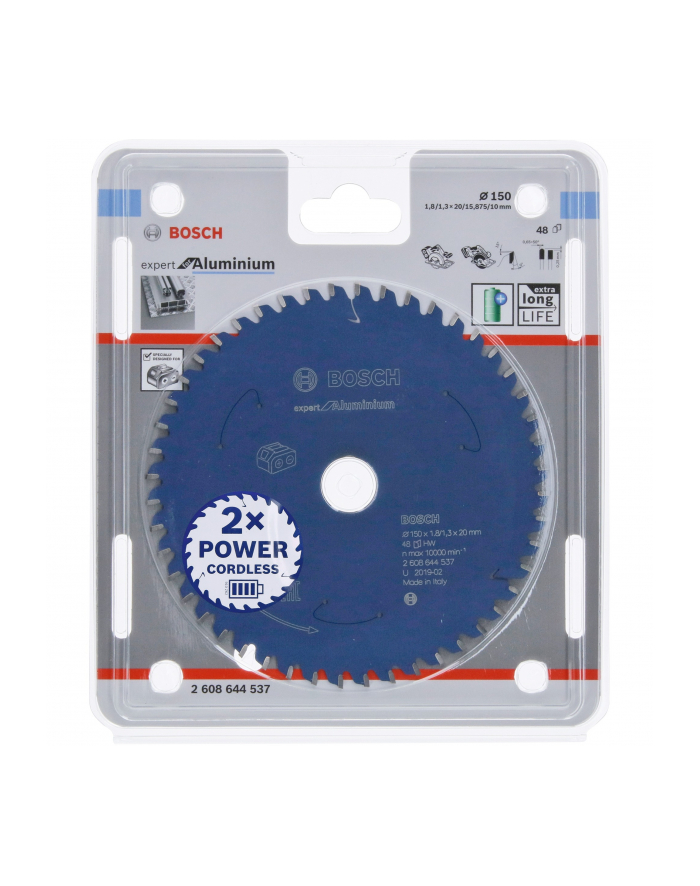 bosch powertools Bosch circular saw blade Expert for aluminum, 150mm, 48Z (bore 20mm, for cordless hand-held circular saws) główny