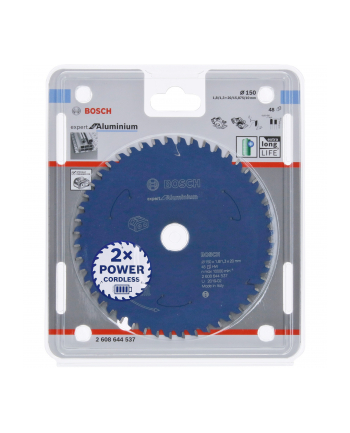 bosch powertools Bosch circular saw blade Expert for aluminum, 150mm, 48Z (bore 20mm, for cordless hand-held circular saws)