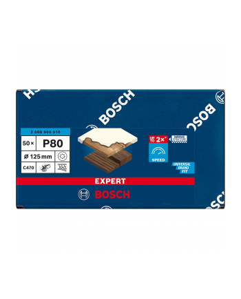 bosch powertools Bosch Expert C470 sanding sheet, 125mm, K80 (50 pieces, for eccentric sanders)