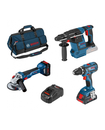 bosch powertools Bosch 3-piece 18-volt tool set, GSR + GWS + GBH, ProCORE (blue, 2x Li-Ion battery ProCORE18V (1x 8.0Ah, 1x 4.0Ah))