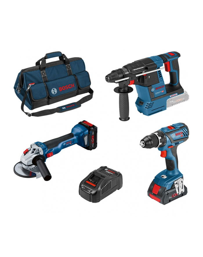 bosch powertools Bosch 3-piece 18-volt tool set, GSR + GWS + GBH, ProCORE (blue, 2x Li-Ion battery ProCORE18V (1x 8.0Ah, 1x 4.0Ah)) główny