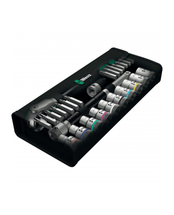 Wera 8100 SC 9 Zyklop speed ratchet set, imperial, 28 pieces, tool set (Kolor: CZARNY/green, 1/2, speed ratchet with swiveling head)