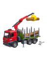 BRUD-ER Mercedes Benz Arocs timber transport truck, model vehicle (with loading crane, gripper and 3 tree trunks) - nr 11