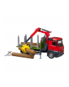 BRUD-ER Mercedes Benz Arocs timber transport truck, model vehicle (with loading crane, gripper and 3 tree trunks) - nr 1