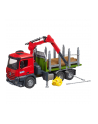 BRUD-ER Mercedes Benz Arocs timber transport truck, model vehicle (with loading crane, gripper and 3 tree trunks) - nr 6