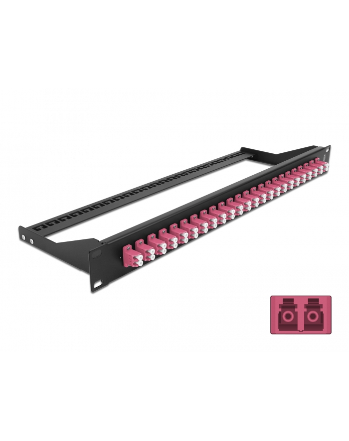DeLOCK 19 fiber optic patch panel 24 port LC duplex (Kolor: CZARNY/purple, 1 U) główny