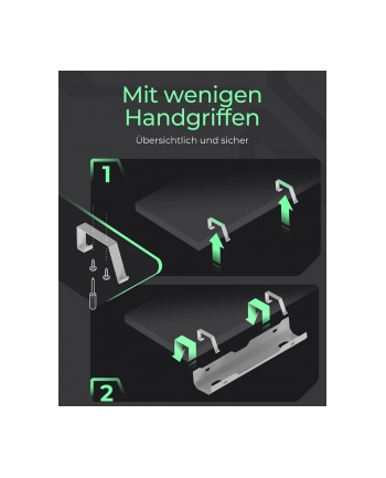 ICY BOX cable management tray IB-EWA100W-CM, for desks, cable management (Kolor: BIAŁY, 60cm) nr 1