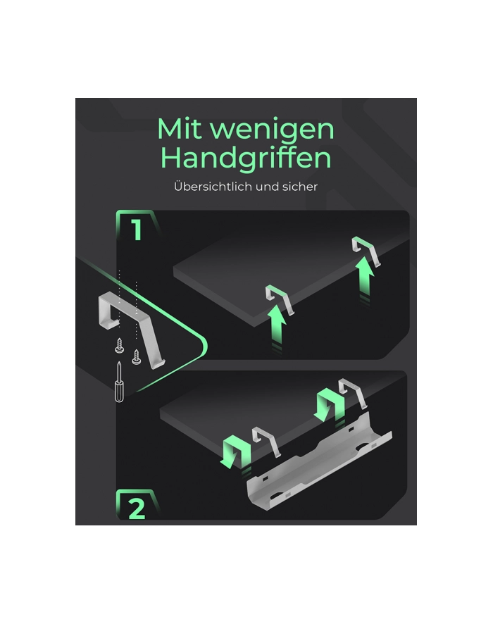 ICY BOX cable management tray IB-EWA100W-CM, for desks, cable management (Kolor: BIAŁY, 60cm) główny
