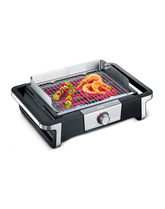 Severin eBBQ SENOA BOOST S electric grill, with stand (Kolor: CZARNY/stainless steel, 3,000 watts, with BoostZone) główny