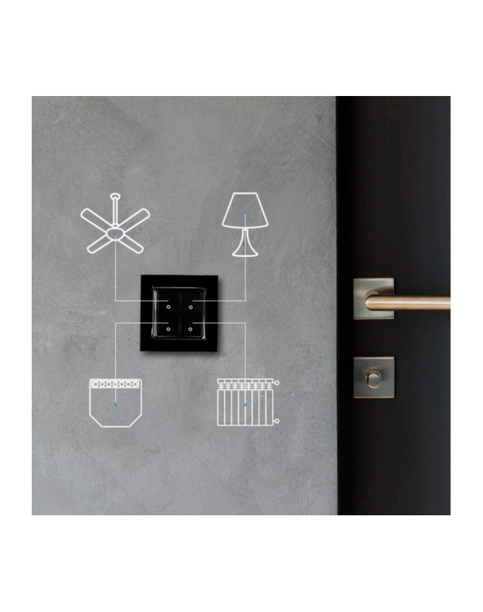 Shelly Wall Switch 4, push button (Kolor: CZARNY) główny