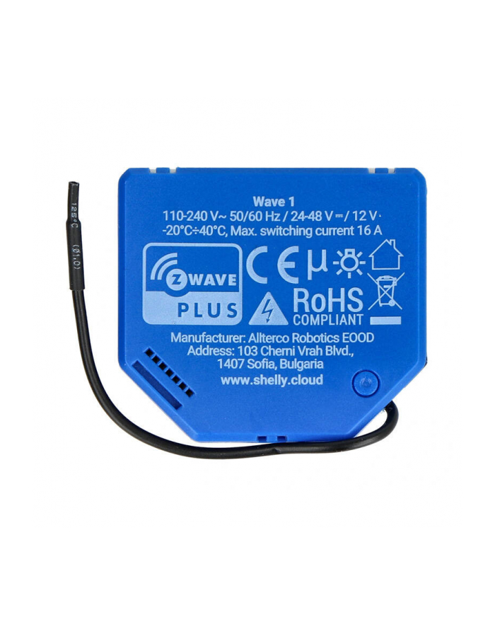 Shelly Wave 1, relay (blue, one channel) główny