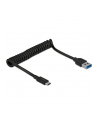 DeLOCK USB 3.2 Gen 2 spiral cable, USB-A male > USB-C male (Kolor: CZARNY, 1.2 meters) - nr 3