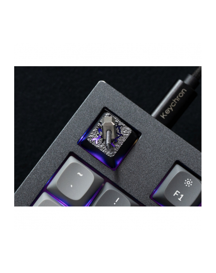 Keychron Hammer Aluminum Alloy Artisan Keycap, Keycap (Kolor: CZARNY/silver) główny