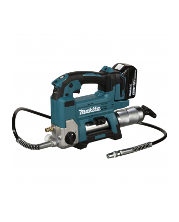 Makita cordless grease gun DGP180RT, 18 volts, including cylinder A, cartridge gun (blue/Kolor: CZARNY, Li-ion battery 5.0 Ah)