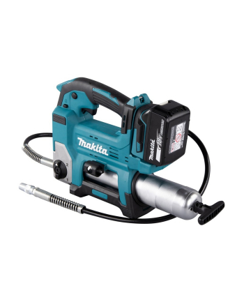 Makita cordless grease gun DGP180RT, 18 volts, including cylinder A, cartridge gun (blue/Kolor: CZARNY, Li-ion battery 5.0 Ah)