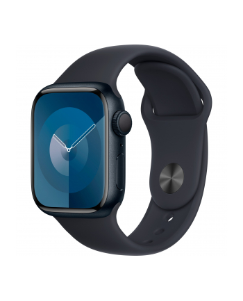 Apple Watch Series 9, Smartwatch (Kolor: CZARNY/dark blue, aluminum, 41 mm, sports band)