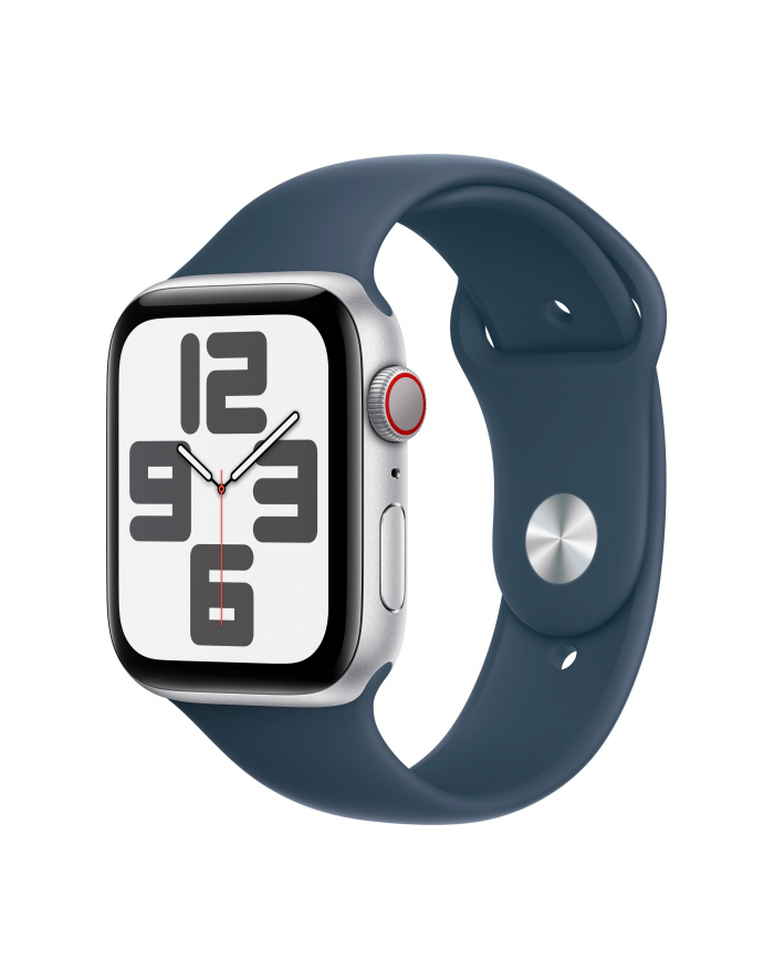 Apple Watch SE (2023), Smartwatch (silver/blue, 44 mm, sports strap, aluminum, cellular) główny