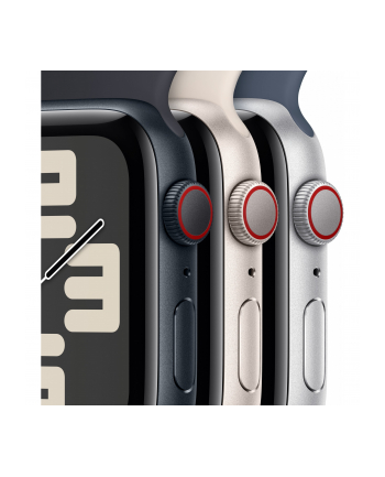 Apple Watch SE (2023), Smartwatch (silver/blue, 44 mm, Sport Loop, Aluminum, Cellular)