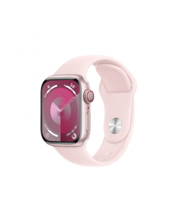 Apple Watch Series 9, Smartwatch (silver/rose, aluminum, 41 mm, sports bracelet, cellular)