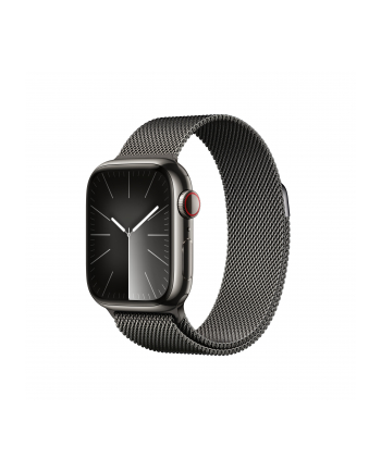 Apple Watch Series 9, Smartwatch (graphite/graphite, stainless steel, 41 mm, Milanese bracelet, cellular)