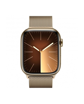 Apple Watch Series 9, Smartwatch (gold/gold, stainless steel, 45 mm, Milanese bracelet, cellular)