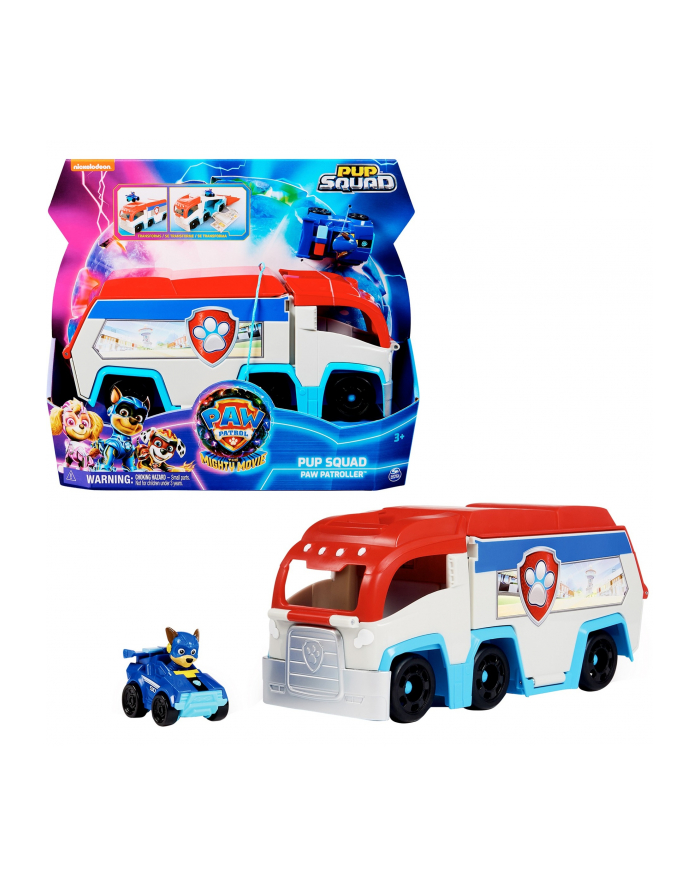 spinmaster Spin Master Paw Patrol: The Mighty Movie, Pup Squad Patroller Team Vehicle, Toy Vehicle (with Chase Toy Car, Toy) główny