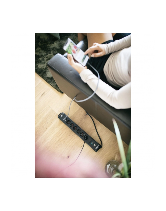 Brennenstuhl Premium-Line power strip 6-way (Kolor: CZARNY, 3 meters, 2x USB) główny