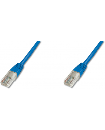 Patch cord kat.5e UTP, CU, AWG 26/7, niebieski 0,5m