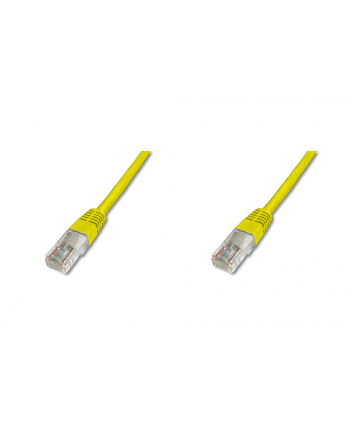 Patch cord kat.5e UTP, CU, AWG 26/7, żółty 1m